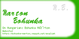 marton bohunka business card